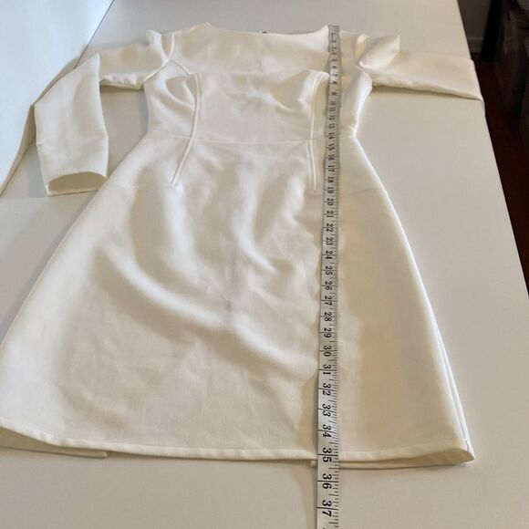 Anthropologie dra Light Cream/ White Long Sleeve Cutout Mini Dress Size Small - Picture 12 of 14